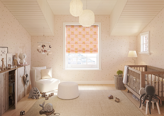 Little Bear, Peach Sorbet - Twist&Fit Roman Blind - Image 8